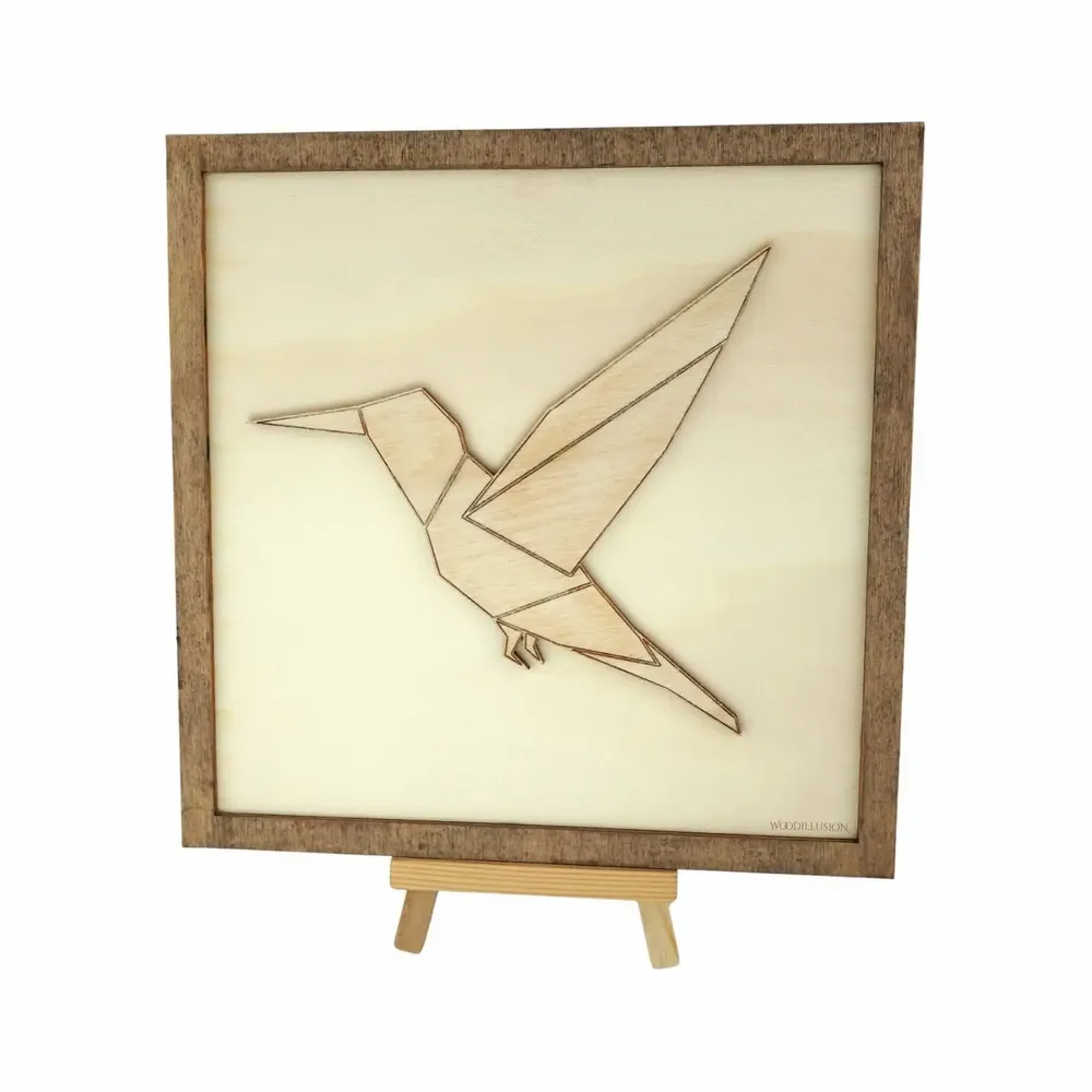 Paintings - Wooden Hummingbird Wall Art - WOODILLUSION