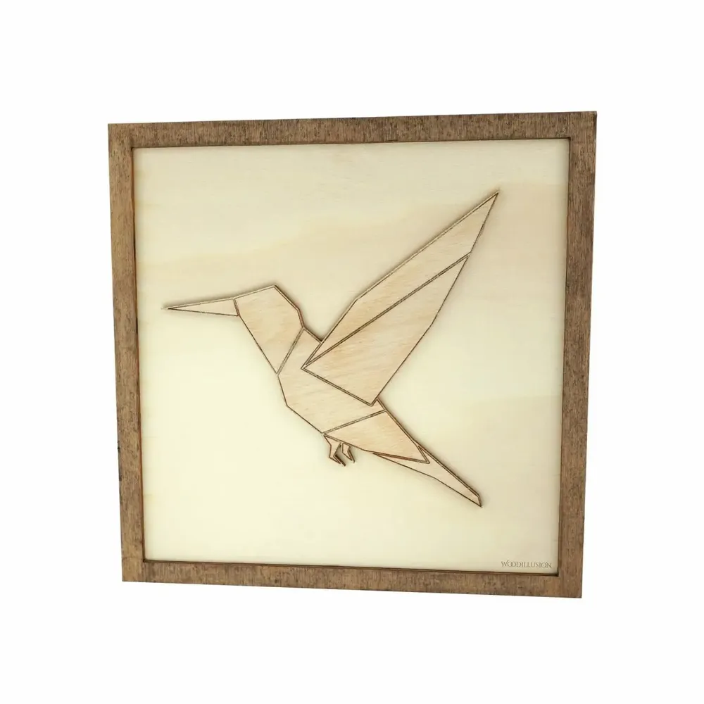 Paintings - Wooden Hummingbird Wall Art - WOODILLUSION