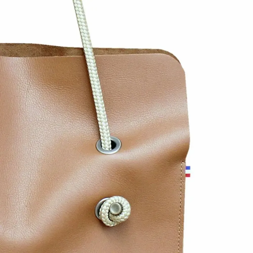 Bags and totes - SAC TOTEBAG DIVINE CUIR LISSE GRIZZLY - MADE IN FRANCE - AMWA AND CO