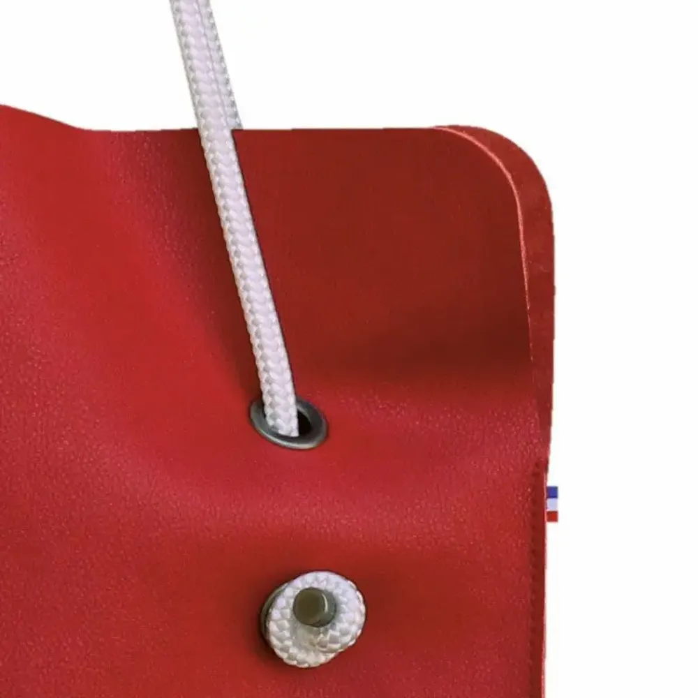 Bags and totes - SAC TOTEBAG DIVINE CUIR LISSE RUBIS - MADE IN FRANCE - AMWA AND CO