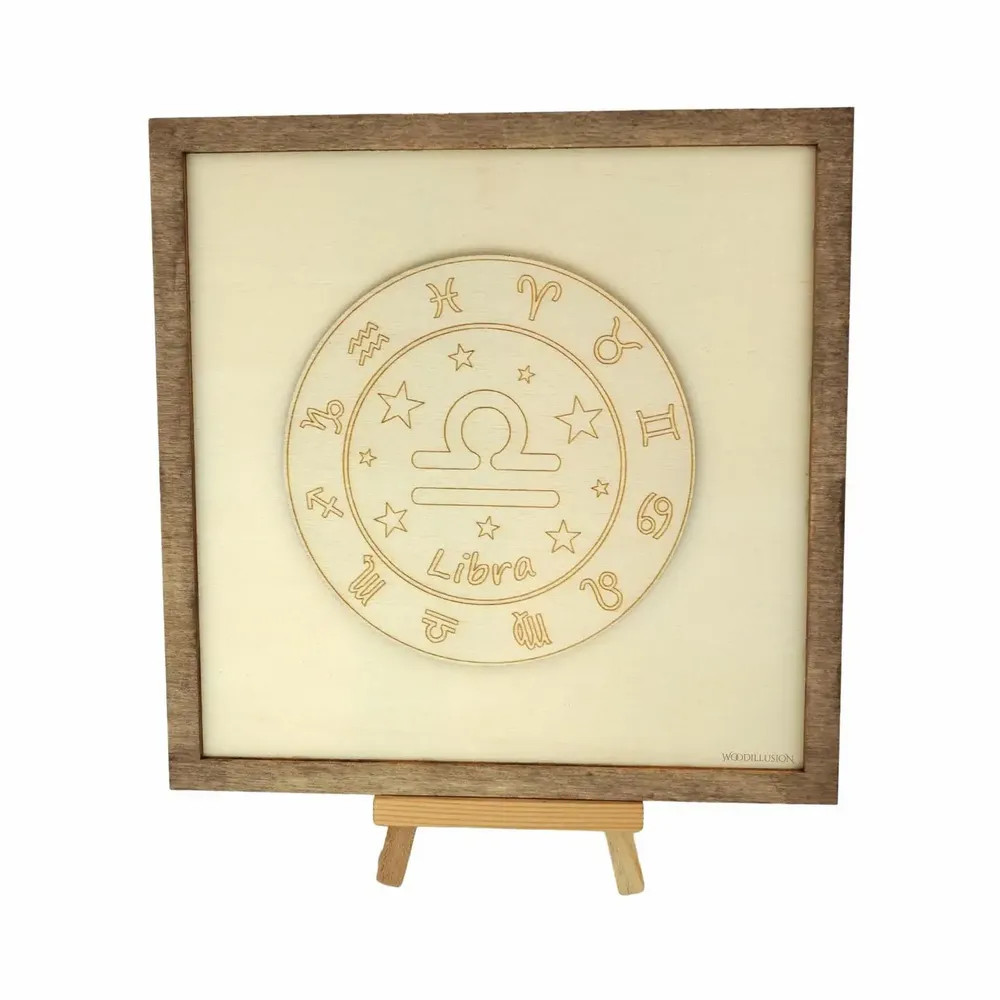 Paintings - Wooden Libra Wall Art - WOODILLUSION