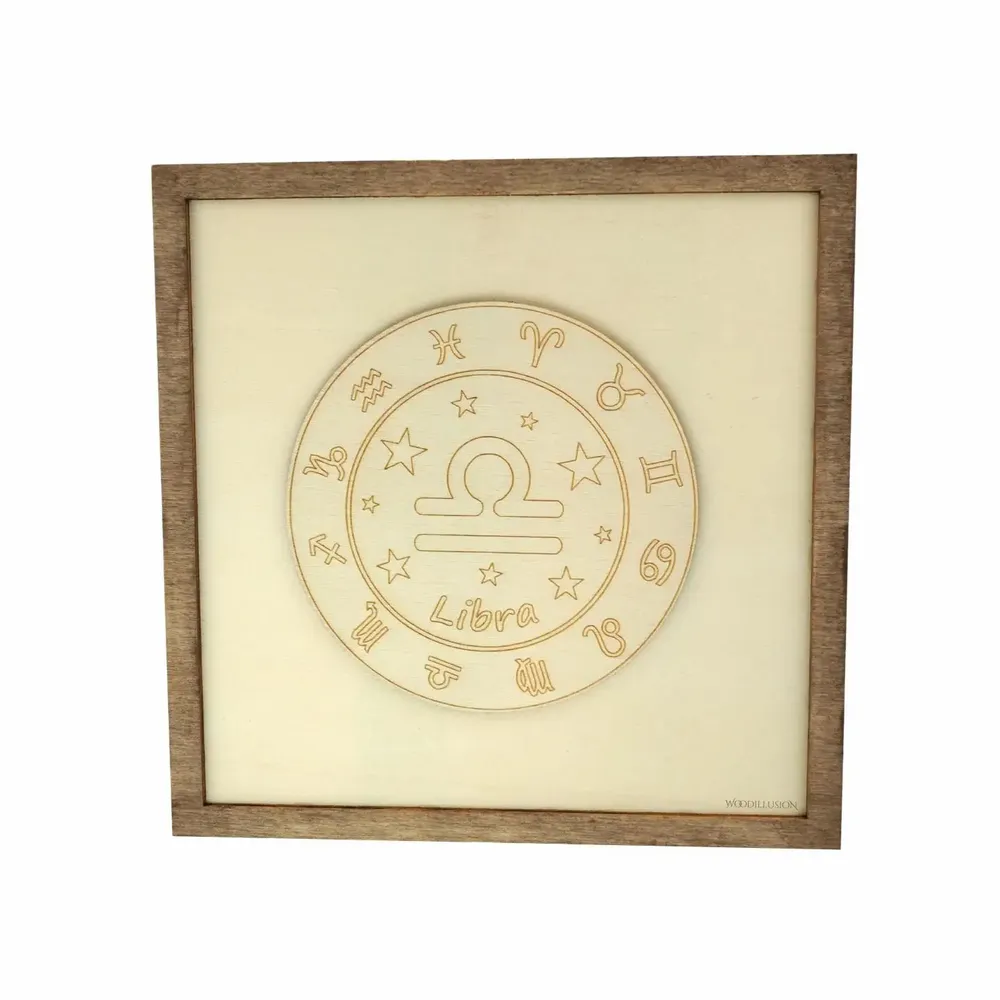 Paintings - Wooden Libra Wall Art - WOODILLUSION