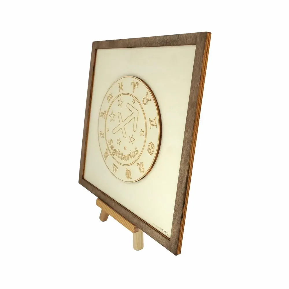 Paintings - Wooden Sagittarius Wall Art - WOODILLUSION