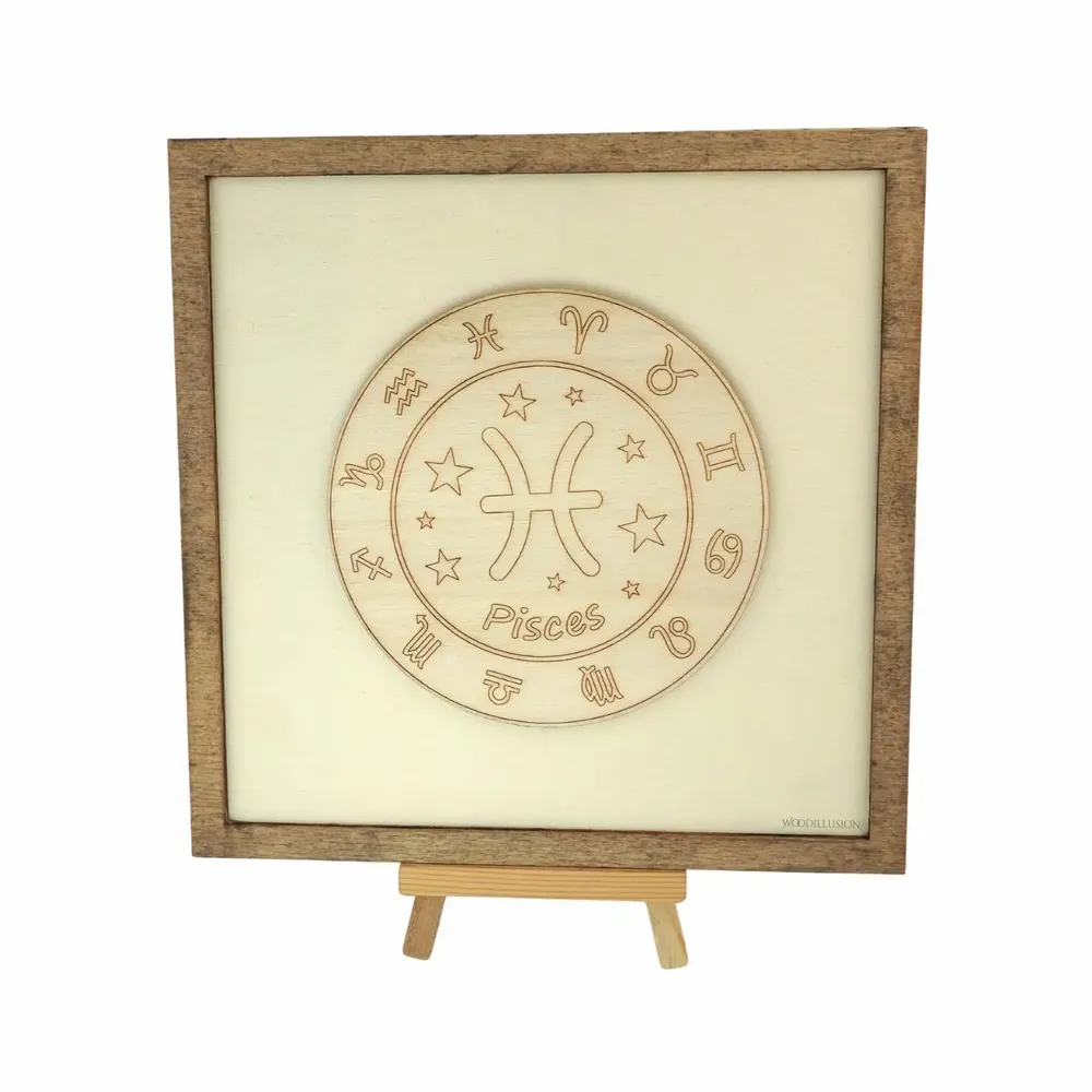 Paintings - Wooden Pisces Wall Art - WOODILLUSION