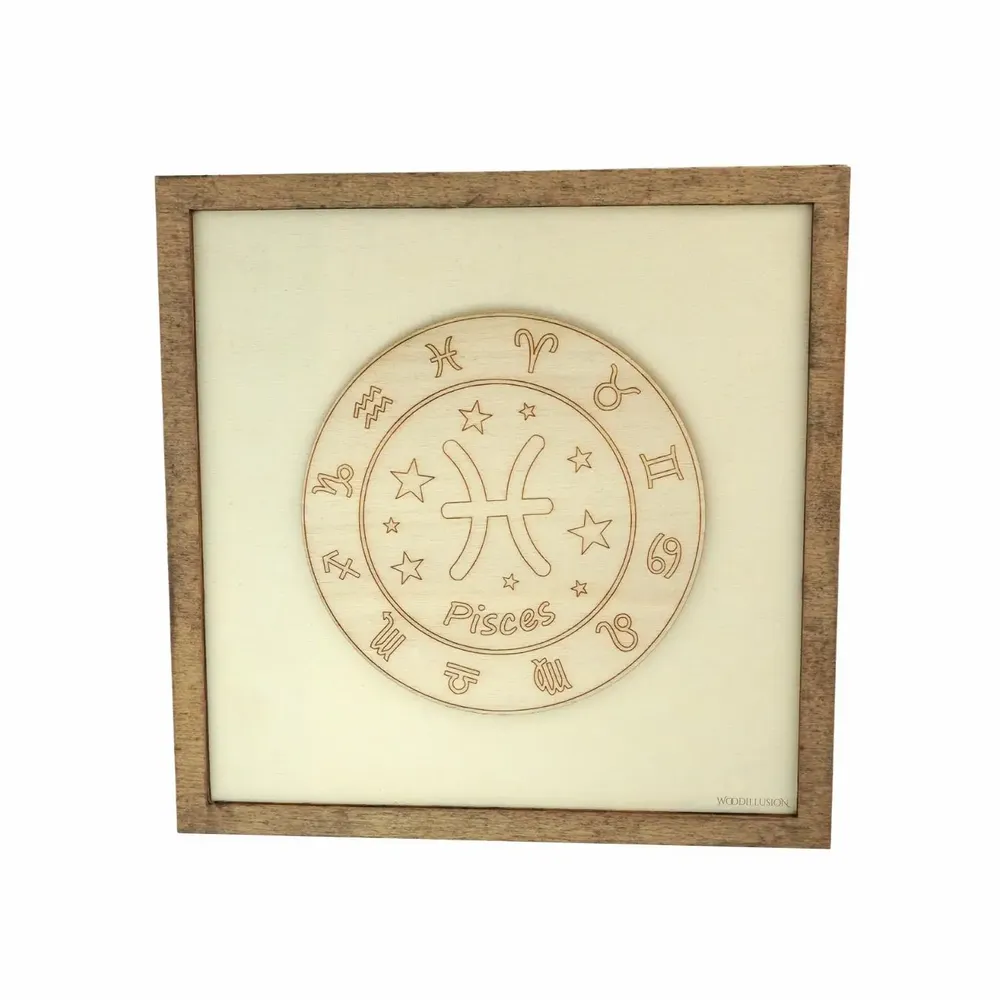 Paintings - Wooden Pisces Wall Art - WOODILLUSION