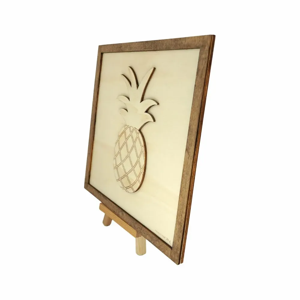 Paintings - Wooden Pineapple Wall Art 2 - WOODILLUSION