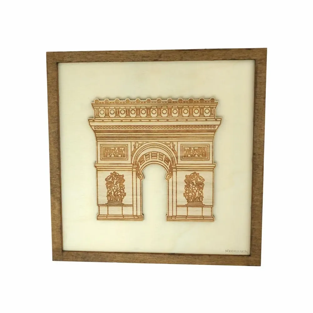 Paintings - Wooden Arc de Triomphe Wall Art - WOODILLUSION