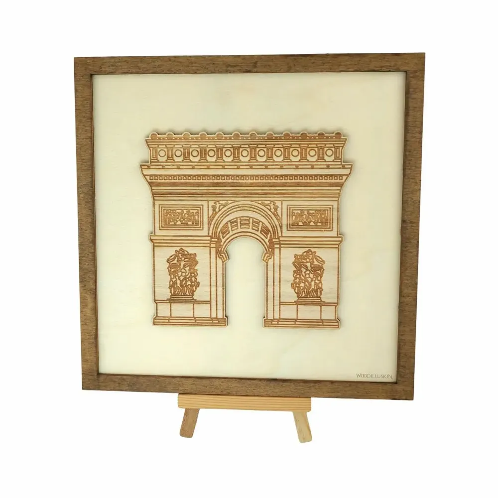Paintings - Wooden Arc de Triomphe Wall Art - WOODILLUSION