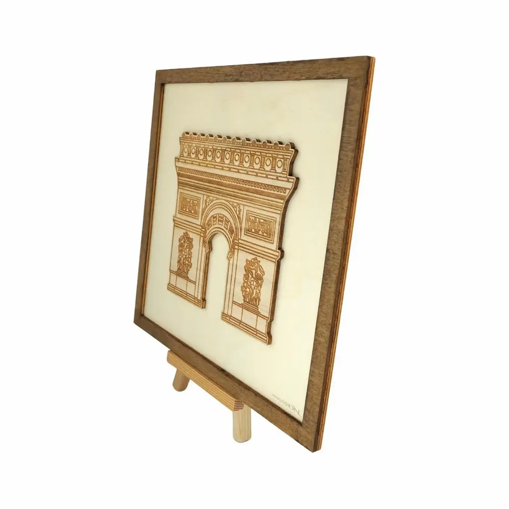 Paintings - Wooden Arc de Triomphe Wall Art - WOODILLUSION
