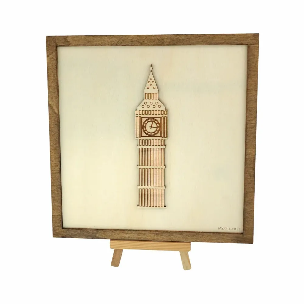 Paintings - Wooden Big Ben Wall Art - WOODILLUSION