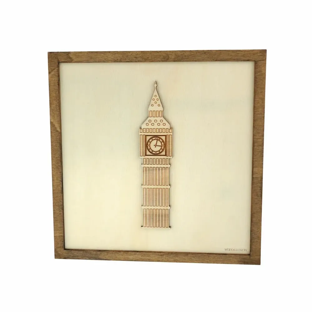Paintings - Wooden Big Ben Wall Art - WOODILLUSION