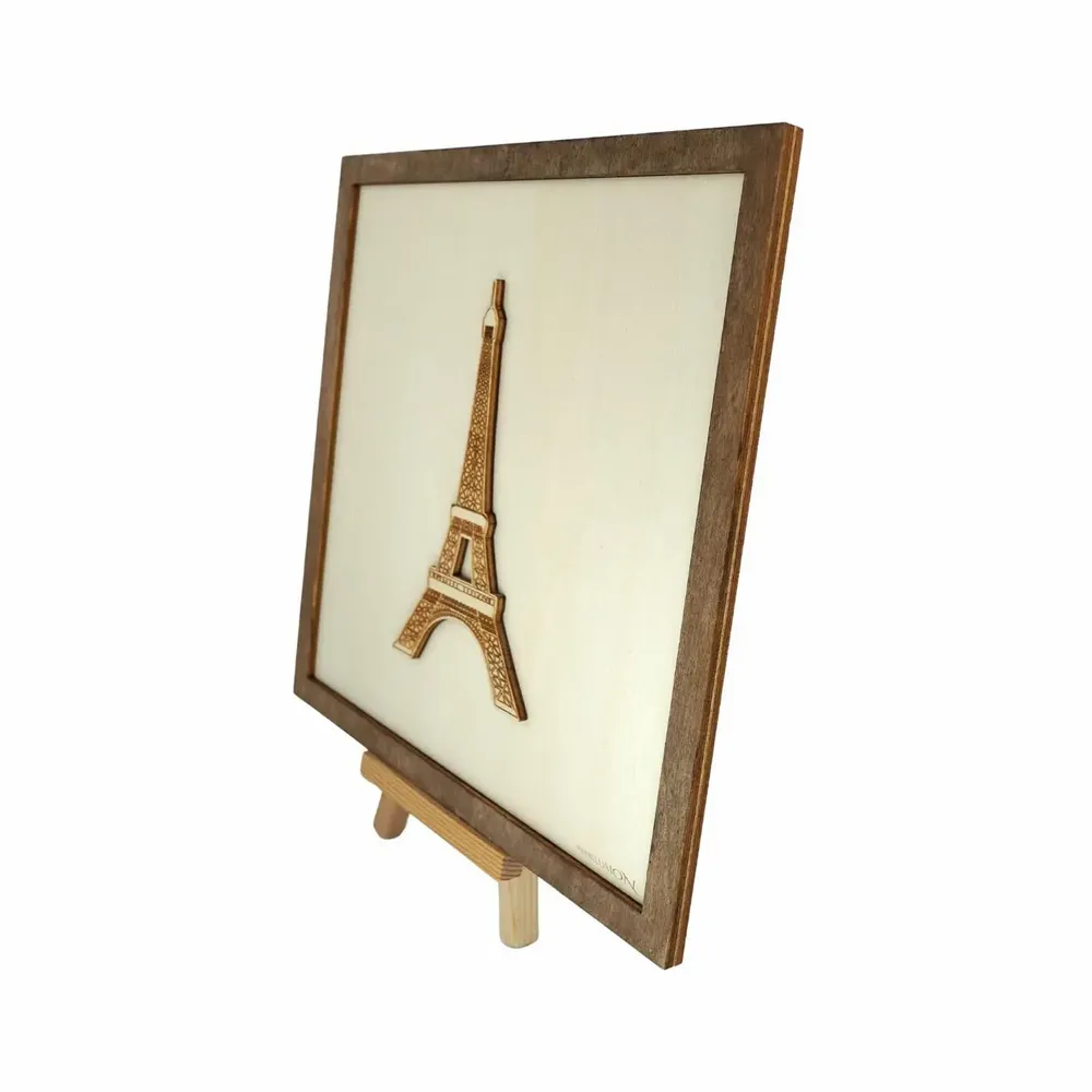 Paintings - Wooden Eiffel Tower Wall Art - WOODILLUSION