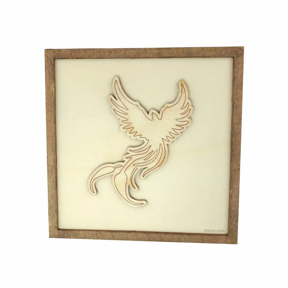 Paintings - Wooden Phoenix Wall Art - WOODILLUSION
