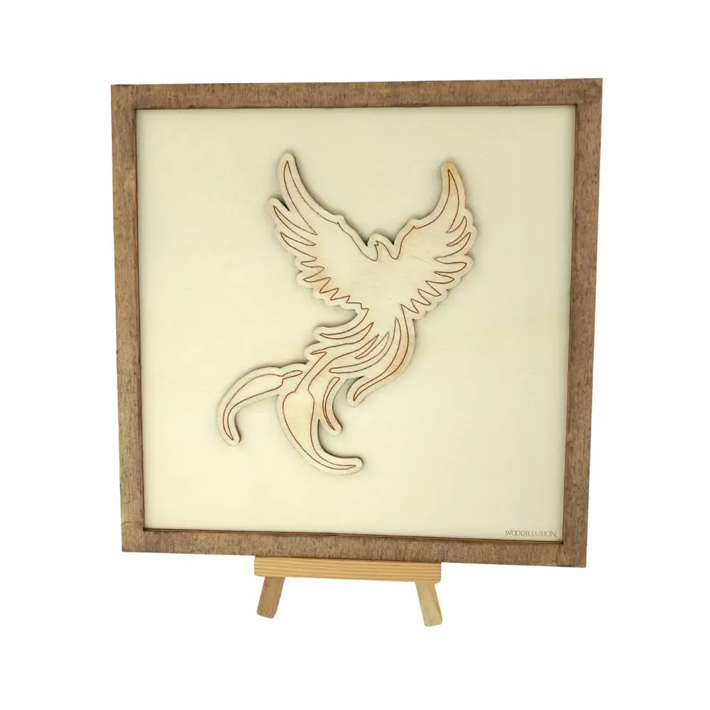 Paintings - Wooden Phoenix Wall Art - WOODILLUSION