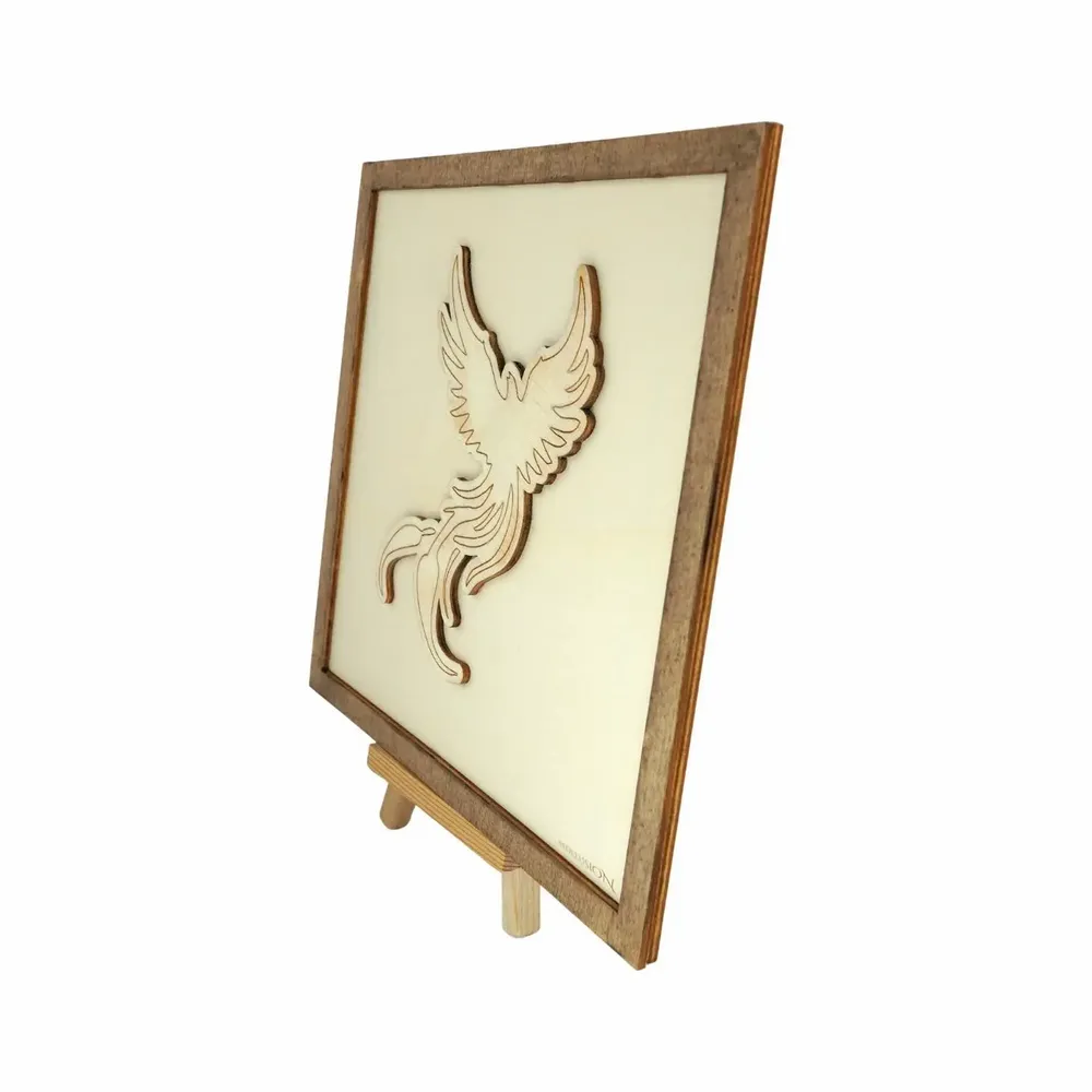 Paintings - Wooden Phoenix Wall Art - WOODILLUSION