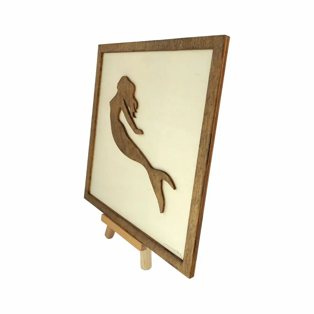 Paintings - Wooden Mermaid Wall Art - WOODILLUSION