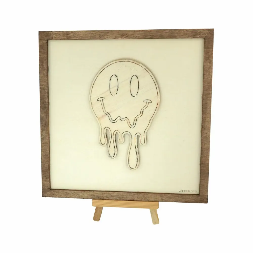 Paintings - Wooden Flowing Smiley Wall Art - WOODILLUSION
