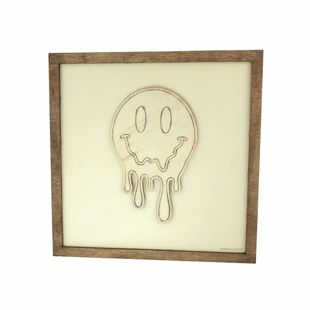 Paintings - Wooden Flowing Smiley Wall Art - WOODILLUSION