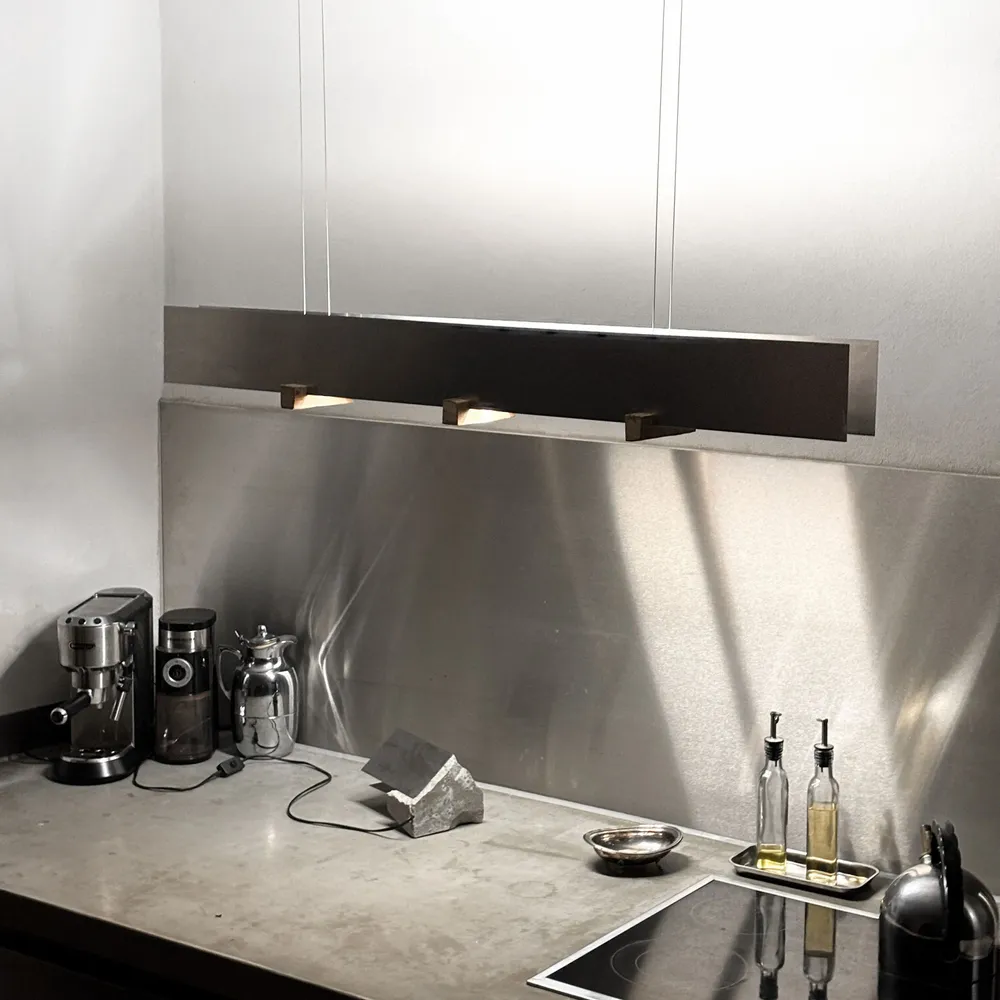 Hanging lights - Large Sculptural Stainless Steel Pendant Light - CASE STUDIOS