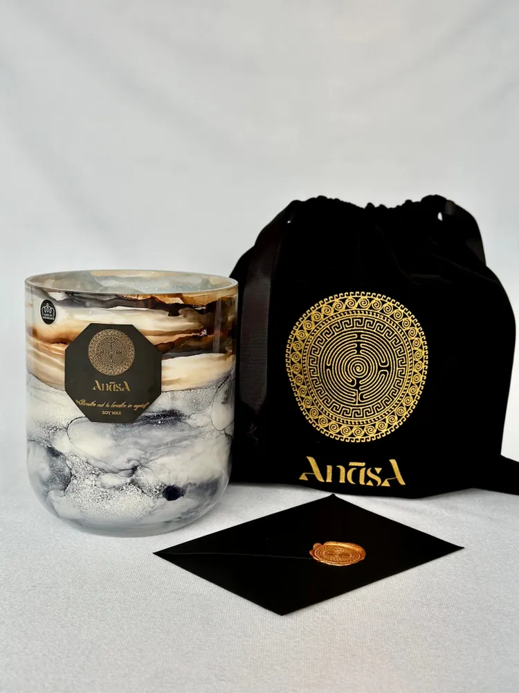 Outdoor decorative accessories - Handcrafted Luxury Soy Wax Candle - Elysium Bliss - ANĀSA COLLECTION