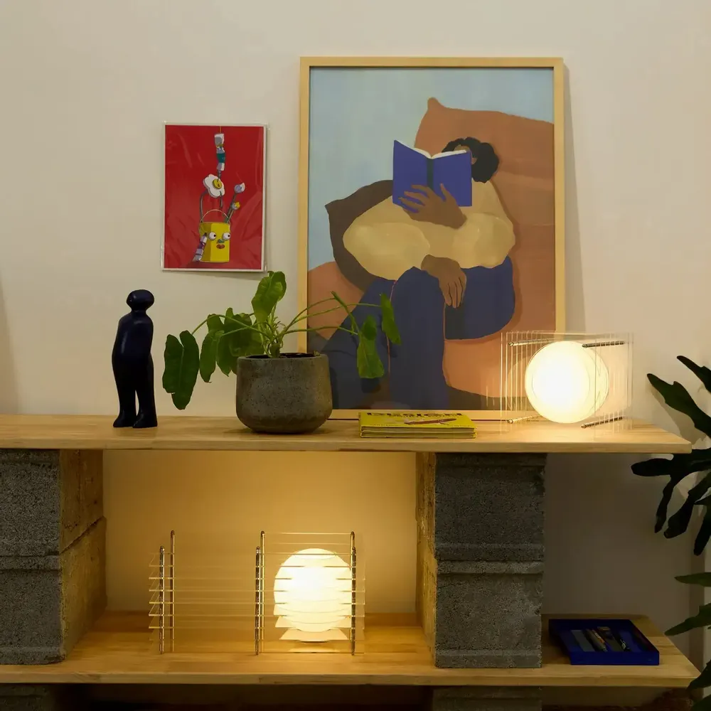 Table lamps - LOP lamp small square in clear acrylic - BANG