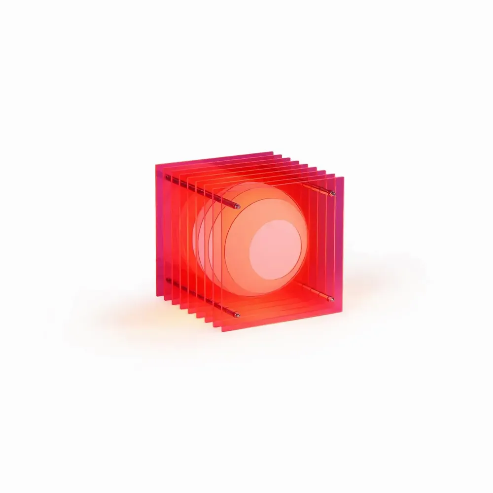 Desk lamps - LOP lamp small square in electric pink acrylic - BANG