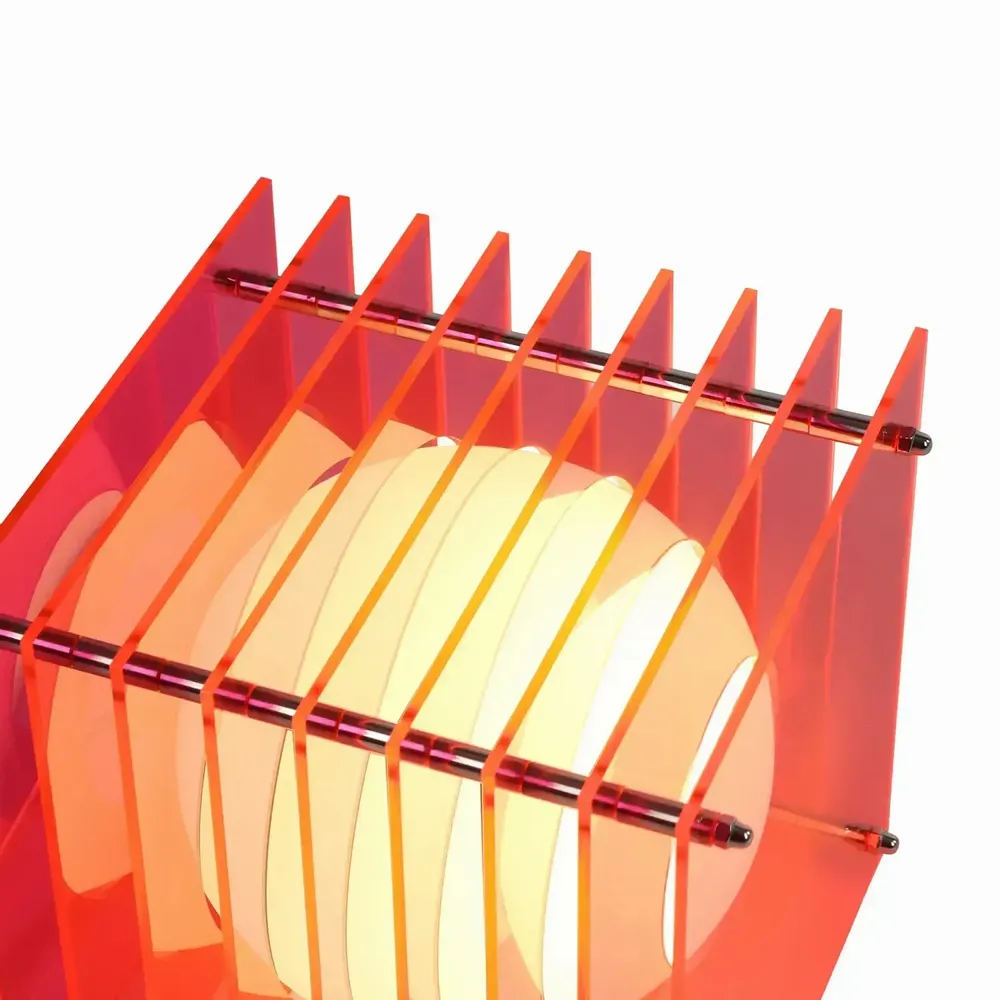 Desk lamps - LOP lamp small square in electric pink acrylic - BANG