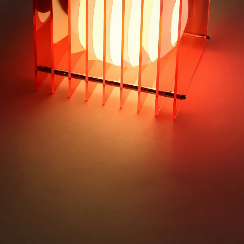 Desk lamps - LOP lamp small square in electric pink acrylic - BANG