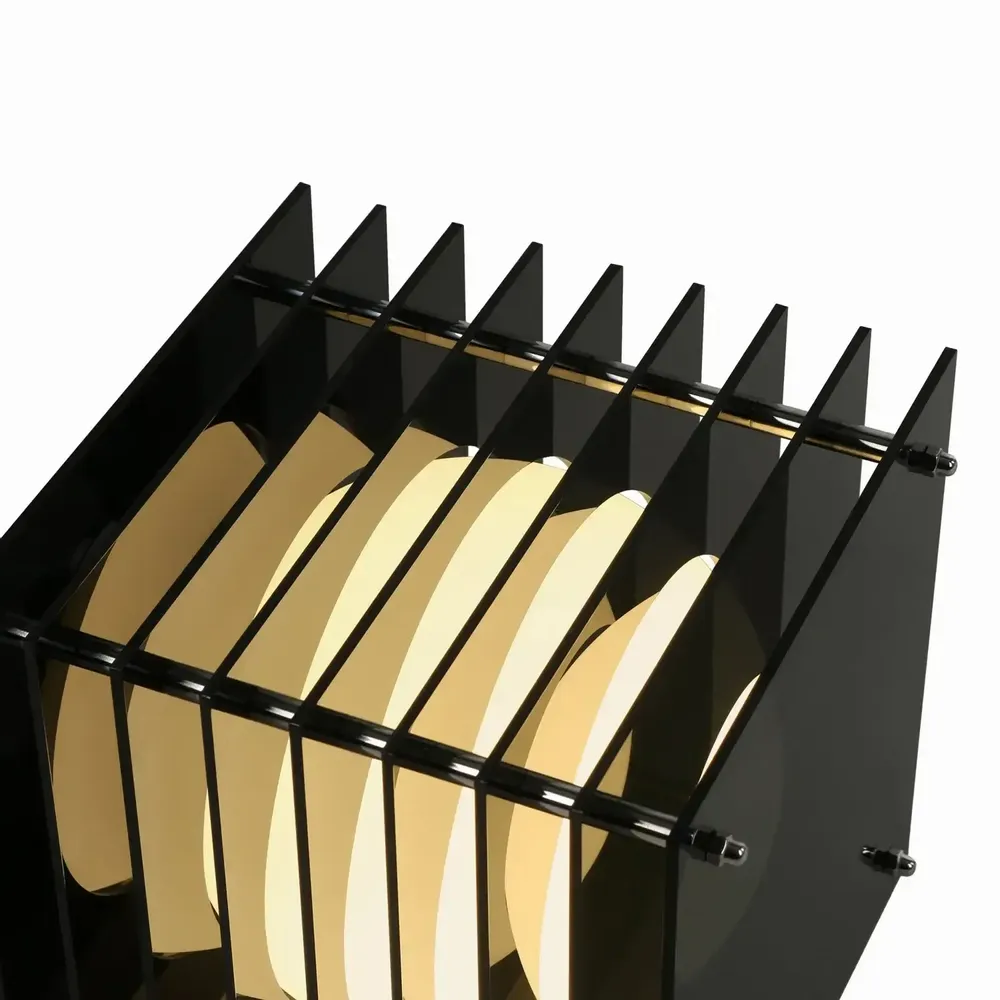 Desk lamps - LOP lamp small square in dark grey acrylic - BANG