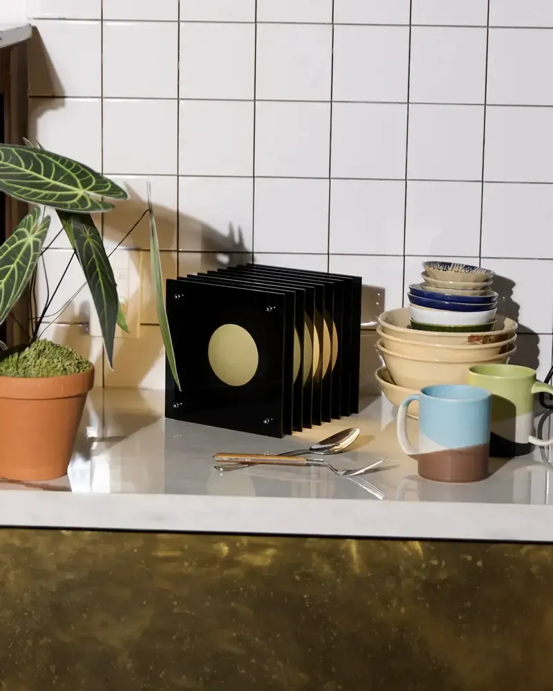 Desk lamps - LOP lamp small square in dark grey acrylic - BANG