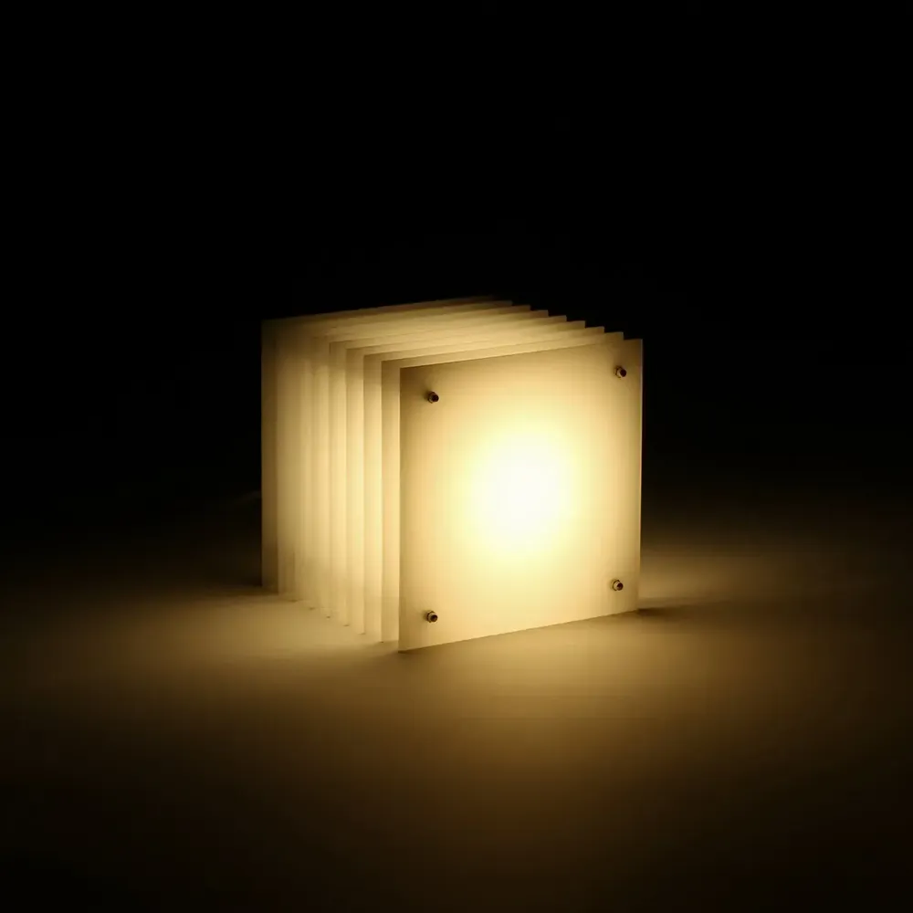 Desk lamps - LOP lamp small square in milky acrylic - BANG