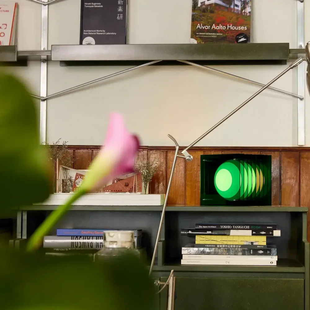 Desk lamps - LOP lamp small square in green acrylic - BANG