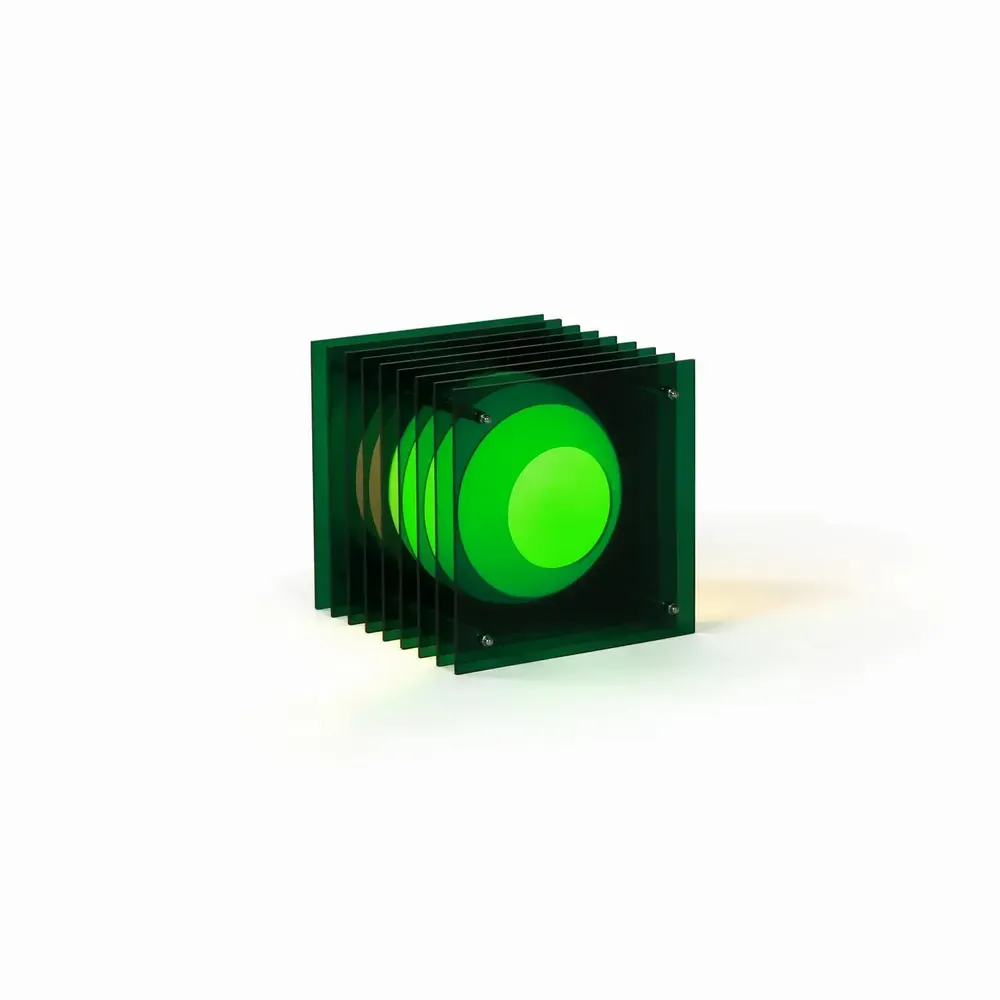 Desk lamps - LOP lamp small square in green acrylic - BANG