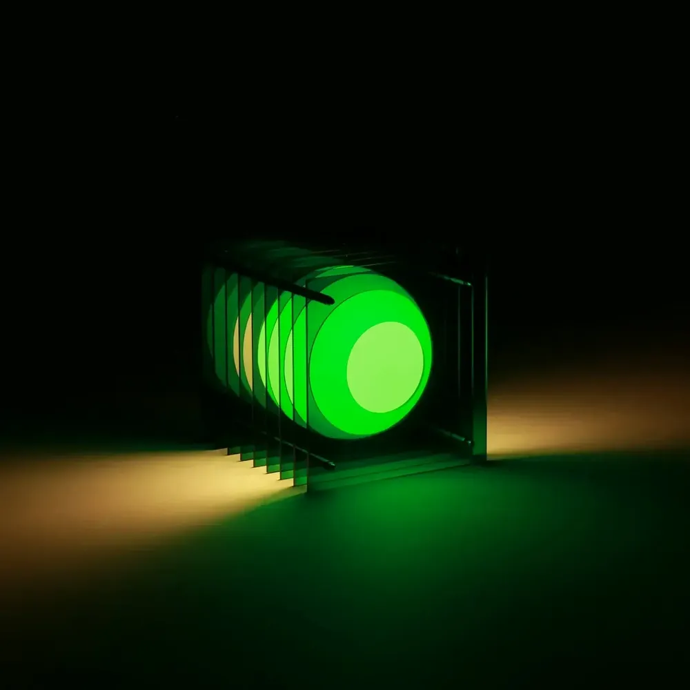 Desk lamps - LOP lamp small square in green acrylic - BANG