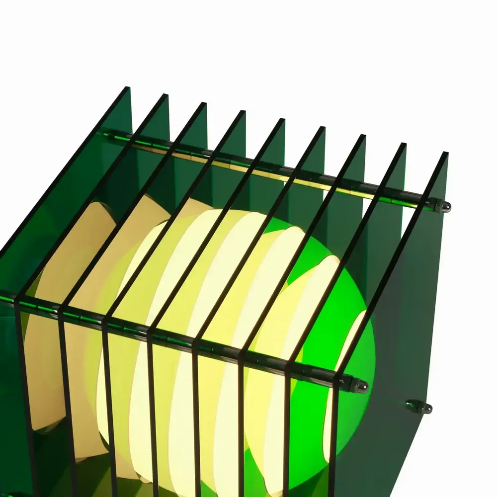 Desk lamps - LOP lamp small square in green acrylic - BANG