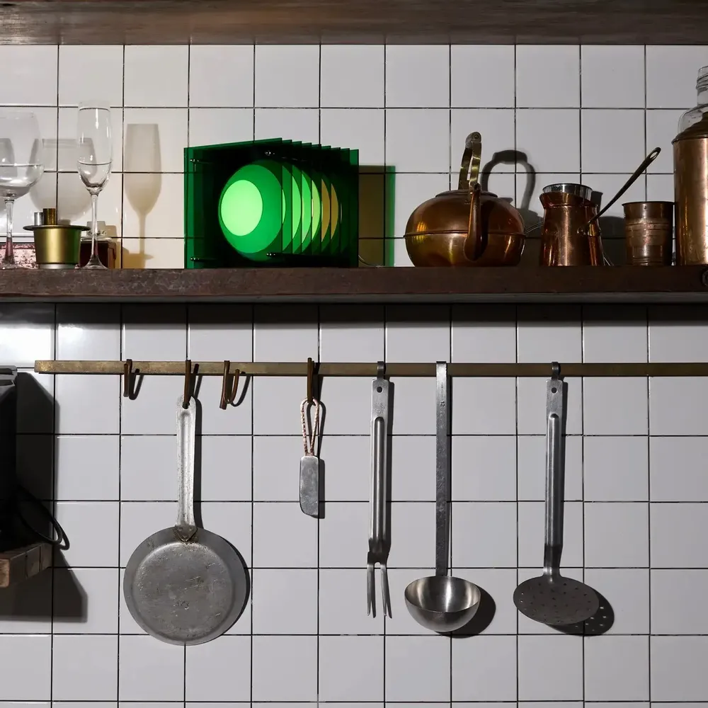 Desk lamps - LOP lamp small square in green acrylic - BANG