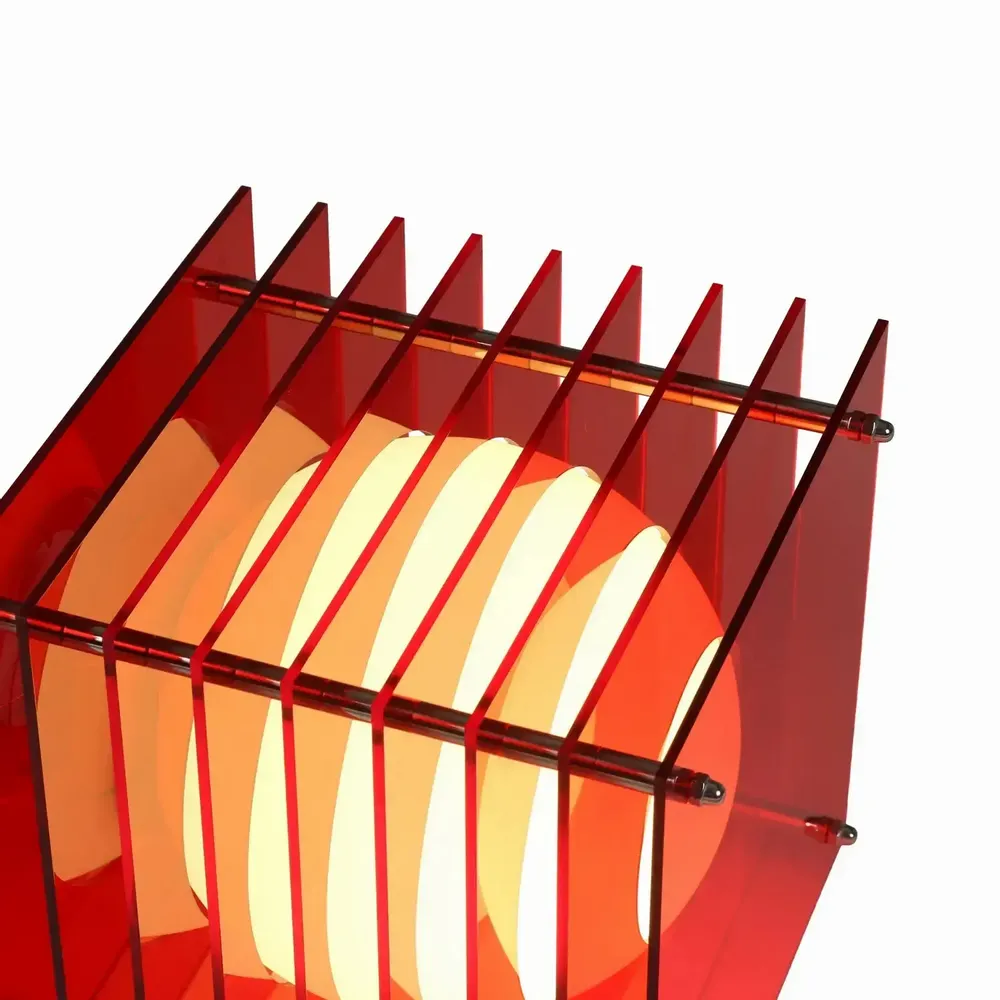 Lampes de bureau  - Lampe LOP petite carrée en acrylique rouge - BANG