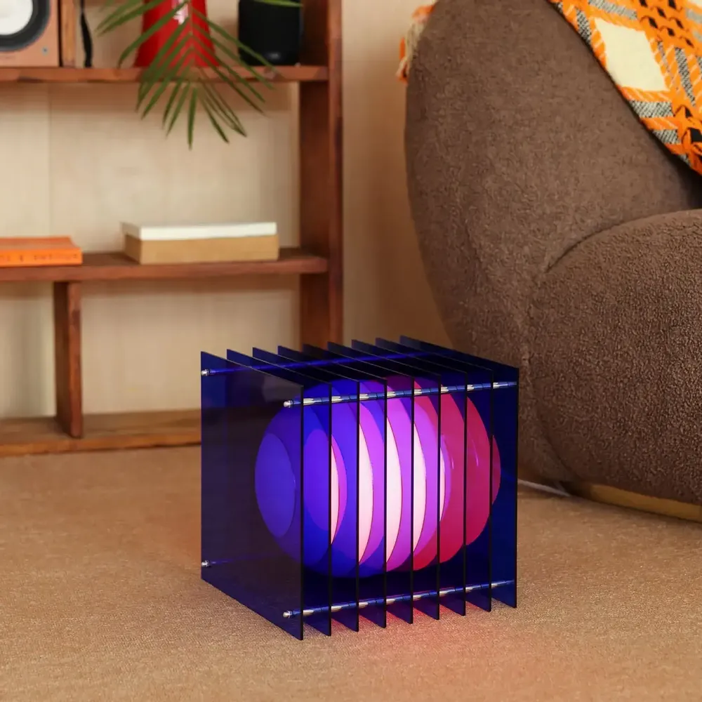 Lampes de bureau  - Lampe LOP grand carré en acrylique bleu - BANG