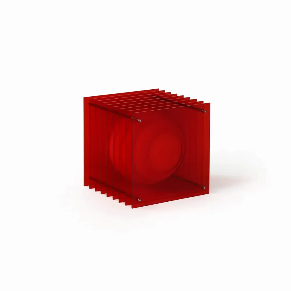 Lampes de bureau  - Lampe LOP grand carré en acrylique rouge - BANG