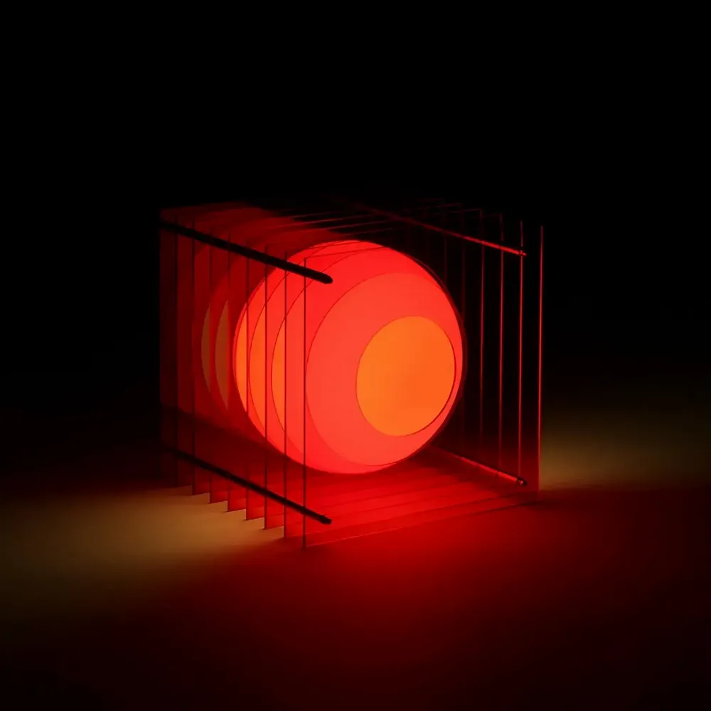 Lampes de bureau  - Lampe LOP grand carré en acrylique rouge - BANG