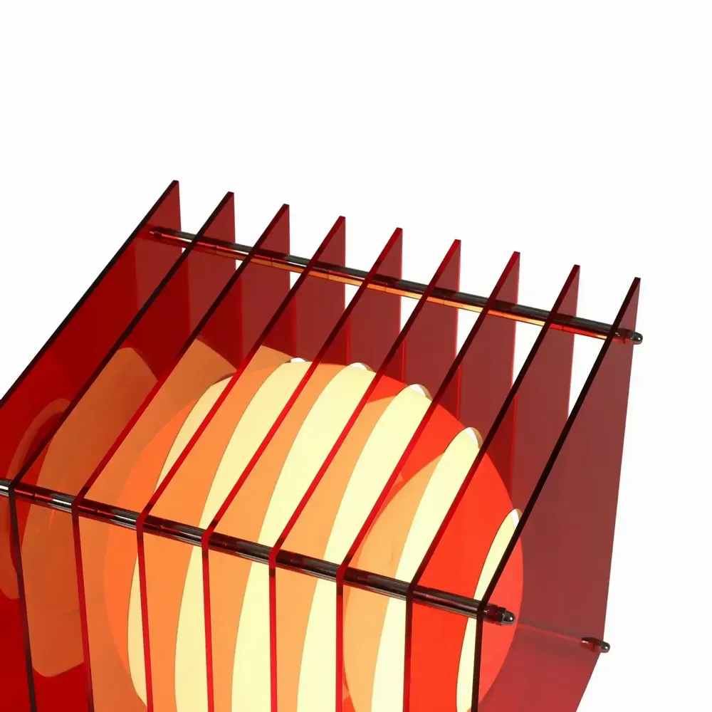 Lampes de bureau  - Lampe LOP grand carré en acrylique rouge - BANG