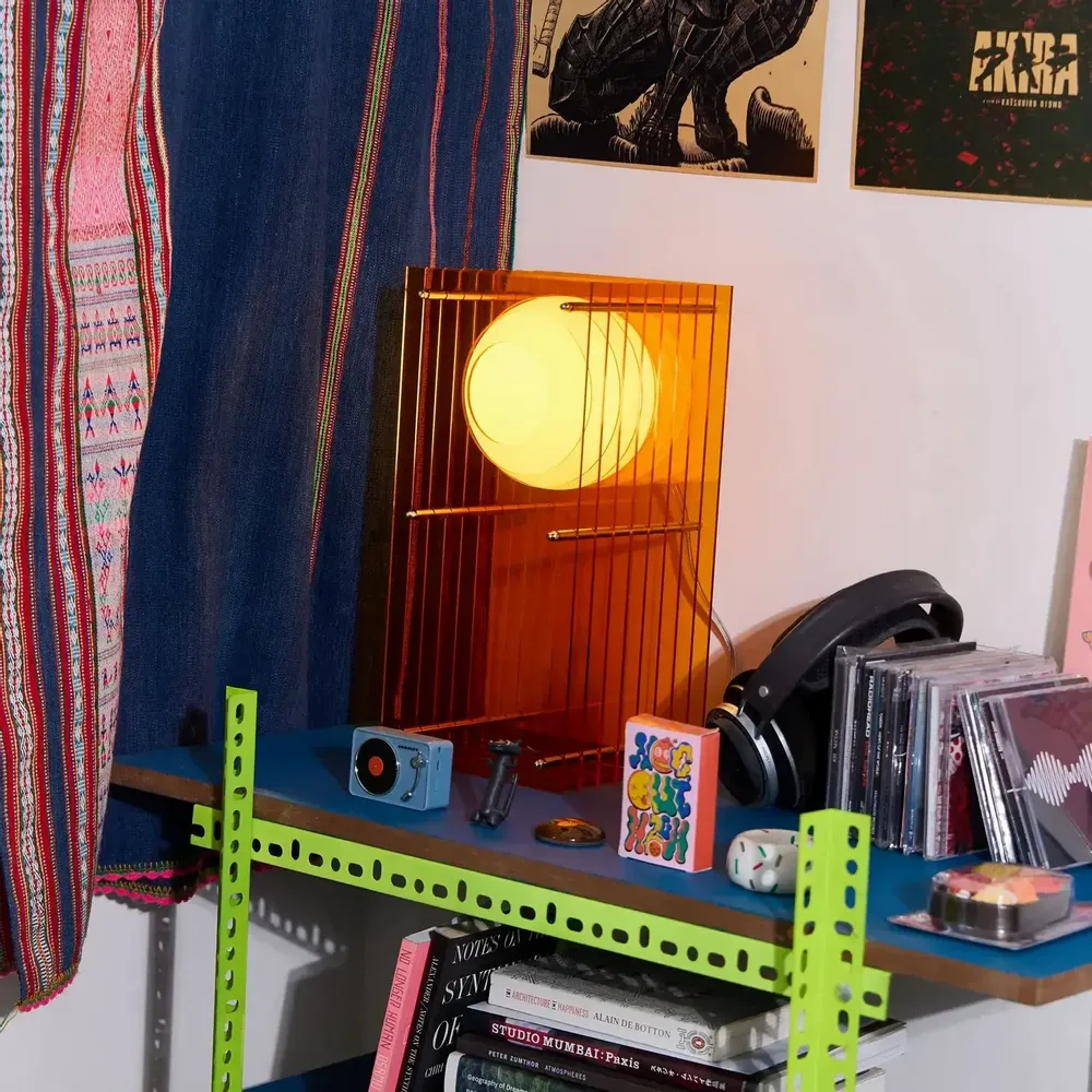 Desk lamps - LOP lamp small rectangle in orange acrylic - BANG