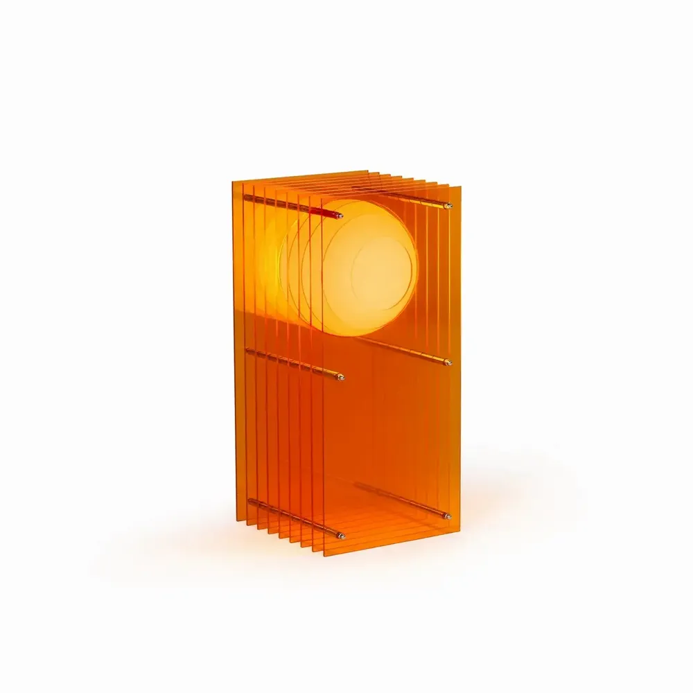 Desk lamps - LOP lamp small rectangle in orange acrylic - BANG
