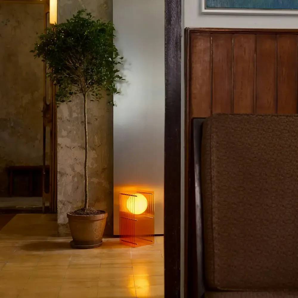 Desk lamps - LOP lamp small rectangle in orange acrylic - BANG