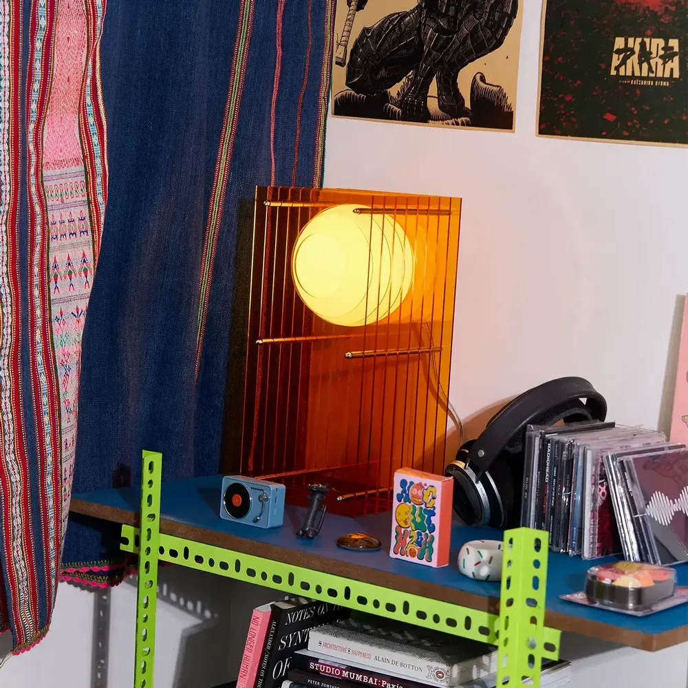 Desk lamps - LOP lamp small rectangle in orange acrylic - BANG