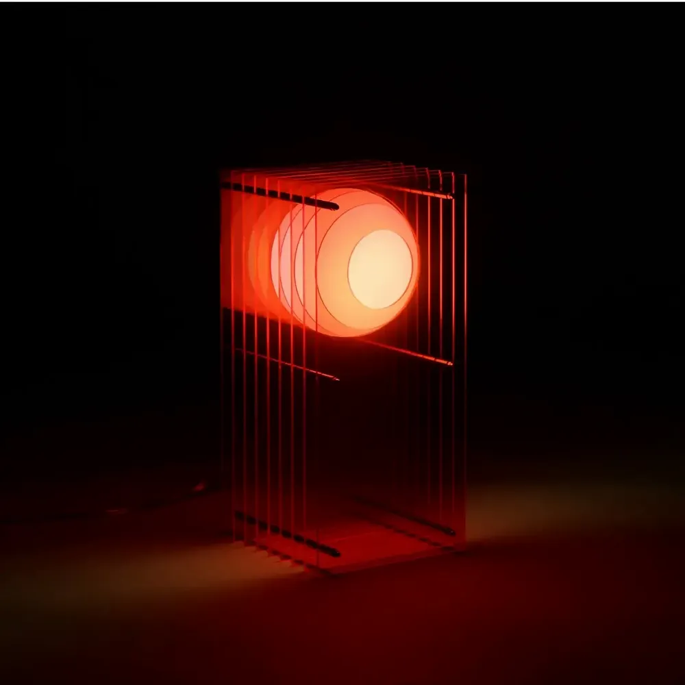 Desk lamps - LOP lamp small rectangle in electric pink acrylic - BANG