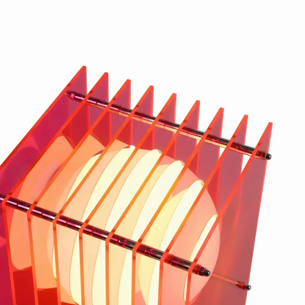 Desk lamps - LOP lamp small rectangle in electric pink acrylic - BANG