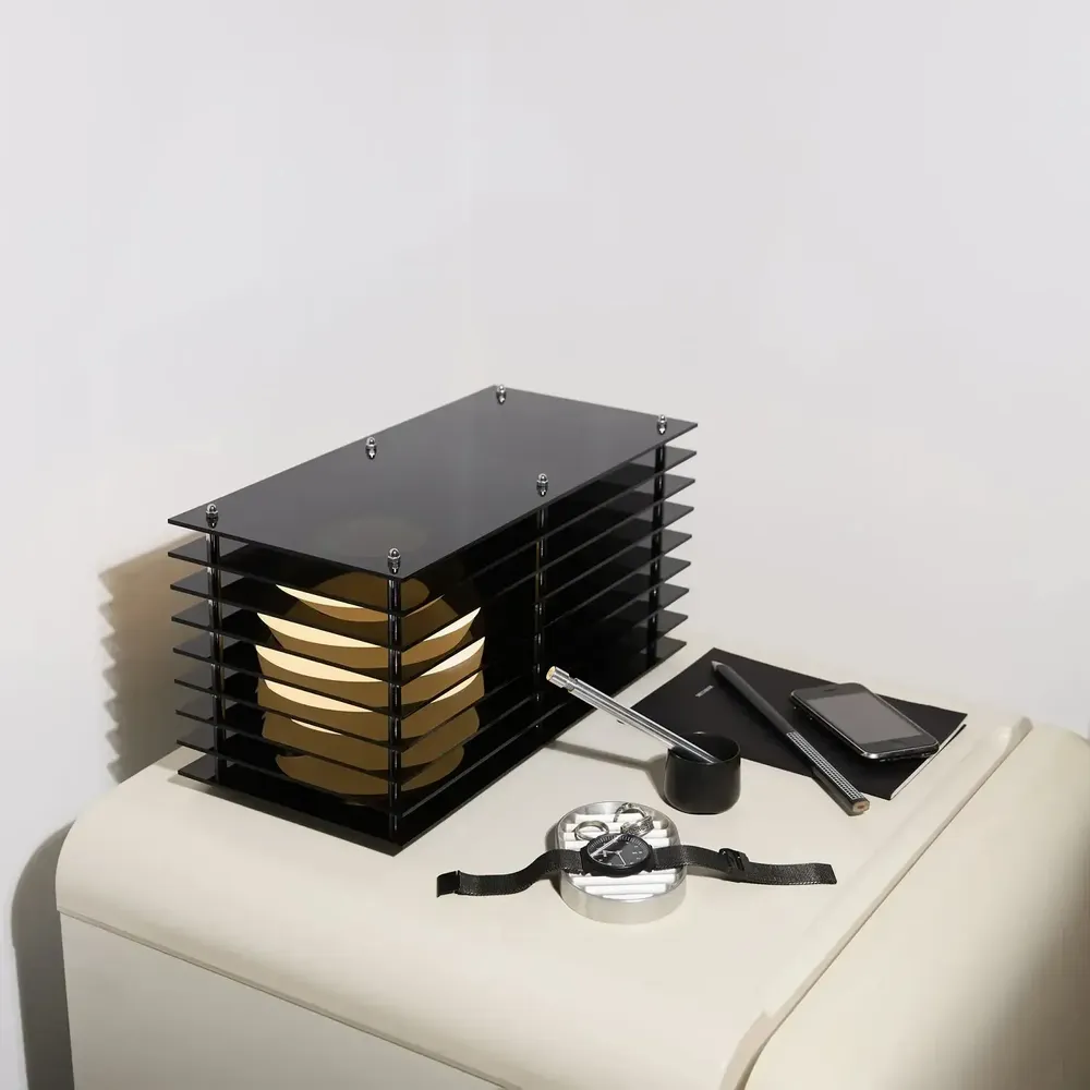 Desk lamps - LOP lamp small rectangle in dark grey acrylic - BANG