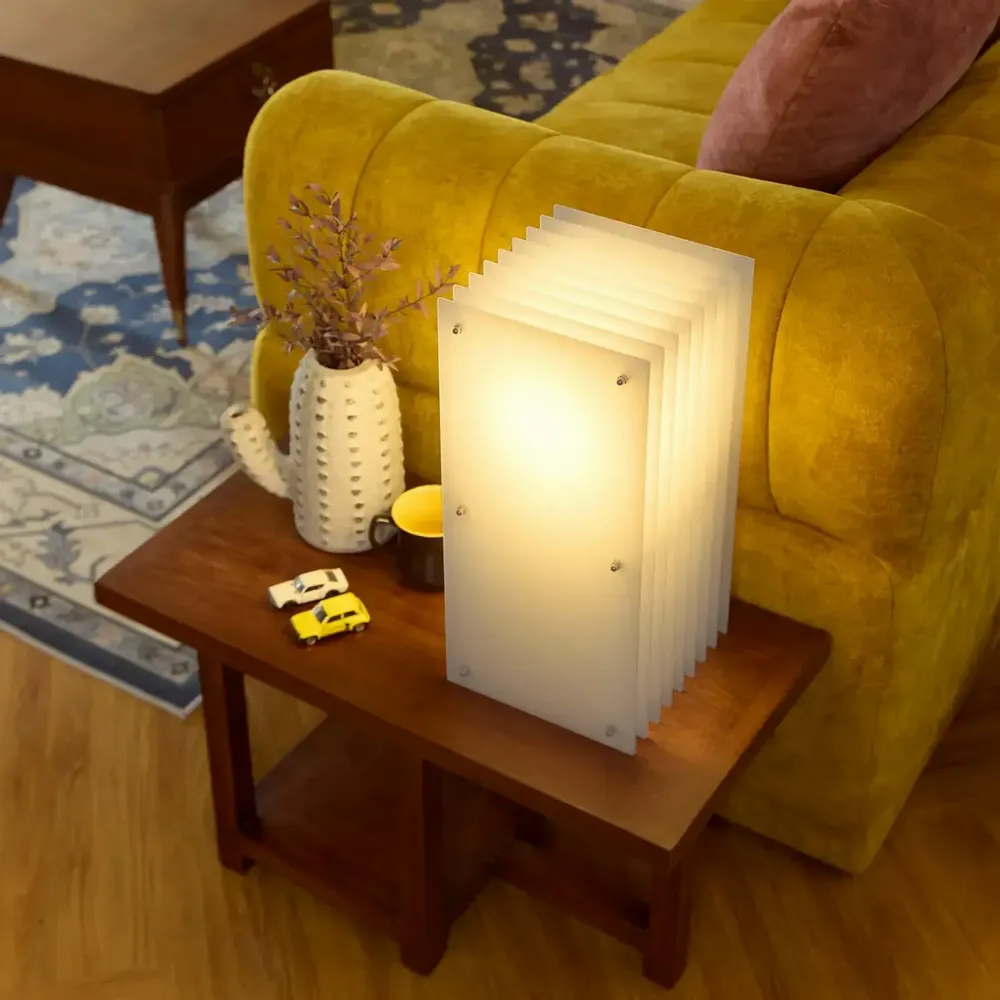 Desk lamps - LOP lamp small rectangle in milky acrylic - BANG