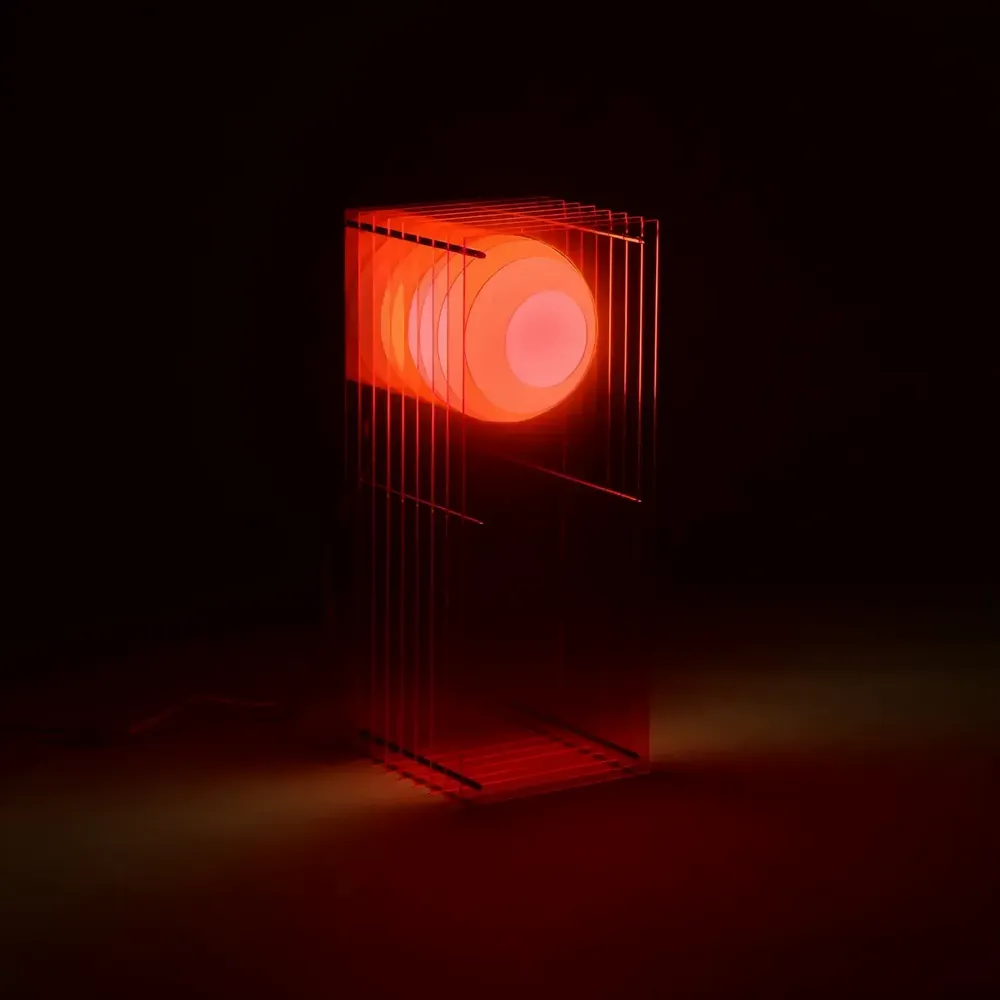 Desk lamps - LOP lamp big rectangle in electric pink acrylic - BANG